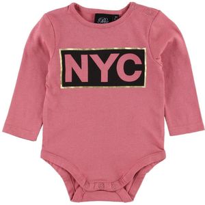 Petit by Sofie Schnoor Romper L/æ - Donker Roze m. NYC - Sofie Schnoor - 56 - Romper L/S