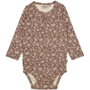 Wheat Romper l/s - Liv - Vintage Rose Bloemen - Wheat - 74 - Romper L/S