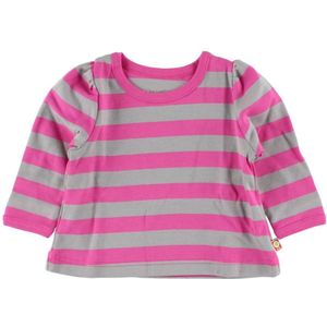 Katvig Blouse m. Gepofte Mouwen - Roze/Grijs Gestreept - Katvig - 68 - Shirts