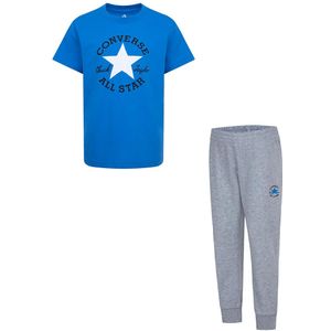 Converse T-Shirt/Joggingbroek - Ontleed - Dark Grey Heather/Blue - Converse - 5-6 jaar (110-116) - Joggingbroek