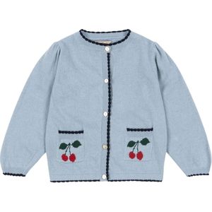 Konges Sløjd Cardigan - Katoen/Wol - Gebreid - Alexa - Blue Mist - Konges Sløjd - 1½ jaar (86) - Cardigan