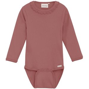 Minymo Romper l/s - Rib - Verdord Rose - Minymo - 62 - Romper L/S