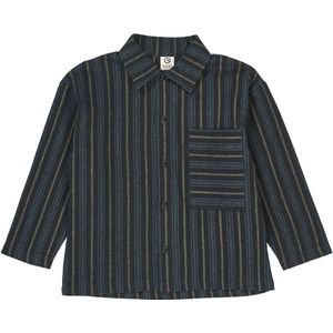 Müsli Overhemd - Stripe - Nacht Blue/Mos/Stormachtig Blue - Müsli - 3 jaar (98) - Overhemd
