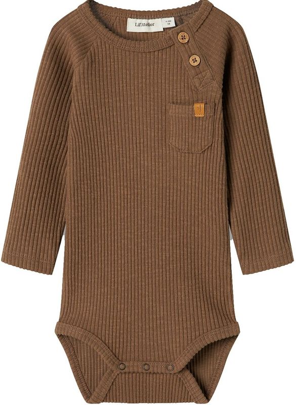Lil Atelier Romper L/æ - NbmRajo - Shitake - Lil Atelier - 56 - Romper L/S