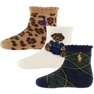 Polo Ralph Lauren - Sokken - 3-pack - Wit/Navy/Bruin