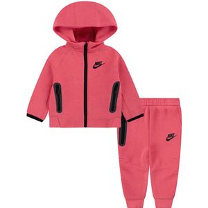 Nike Sweatset - Tech - Cardigan/Joggingbroek - Aster Roze - Nike - 12 mnd - Joggingpakken