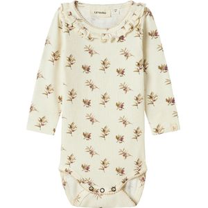 Lil' Atelier Romper L/æ - Rib - NbfGavo - Tortelduif/Olive - Lil Atelier - 56 - Romper L/S