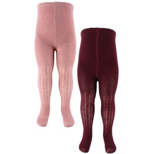 Minymo - Wool Stocking Rib - Panty - Multicolor - 2-Pack, 56% Viscose, 25% Wol, 17% Polyamide, 2% Elast