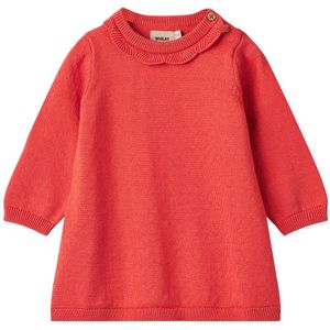 Wheat Jurk - Gebreid - Nannie - Candy Rood m. Structuur - Wheat - 74 - Jurk