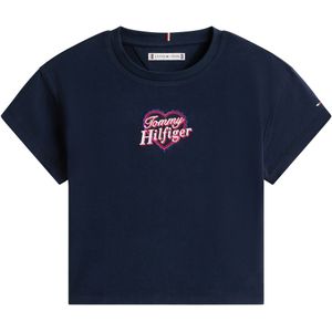Tommy Hilfiger T-Shirt - Heart Embro - Dark Nacht/Navy Blue - Tommy Hilfiger - 4 jaar (104) - T-Shirts