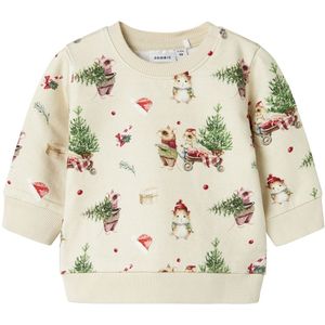 Sweatshirt - Kerst - Geborstelde Sweatstof - Lange Mouwen - Ronde Hals