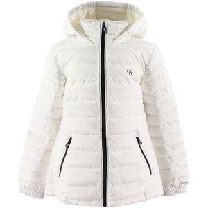 Calvin Klein Donsjas - Getailleerd Light Down Jas - Wit - Calvin Klein - 8 jaar (128) - Donsjassen