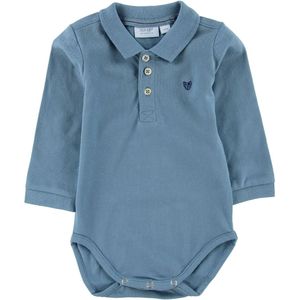 Noa Noa miniature Romper l/s - Mat Blauw m. Kraag - Noa Noa miniature - 0 mnd - Romper L/S