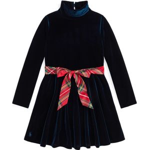 Polo Ralph Lauren Velours Jurk - Navy m. Rood - Polo Ralph Lauren - 3 jaar (98) - Jurk