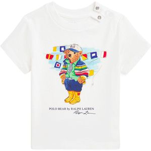 Polo Ralph Lauren T-Shirt - Wit m. Knuffel - Polo Ralph Lauren - 62 - T-Shirts