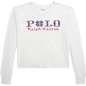 Polo Ralph Lauren Blouse - Bijgesneden - Wit m. Borduurwerk - Polo Ralph Lauren - 7 jaar (122) - Shirts