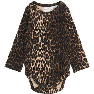 The New Siblings Romper l/s - Rib - TnsBellie - Oxford Tan AOP - The New - 56 - Romper L/S