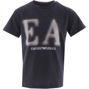 Emporio Armani T-Shirt - Navy/Beige m. Print - Emporio Armani - 6 jaar (116) - T-Shirts