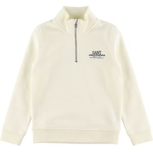 GANT Sweatshirt - Grafisch - Halve rits - Cream - GANT - 9-10 jaar (134-140) - Sweatshirt