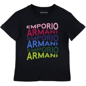 Emporio Armani T-Shirt - Navy m. Print/Glitter - Emporio Armani - 8 jaar (128) - T-Shirts