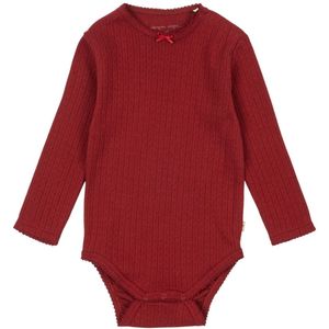 Konges Sløjd Romper l/s - Minnie - Rood Dahlia m. Pointelle - Konges Sløjd - 74 - Romper L/S