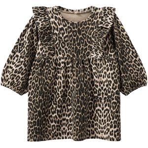 Sofie Schnoor Jurk - Katoen/Viscose - Lulasb - Light Brown Leeuw - Sofie Schnoor - 1 jaar (80) - Jurk