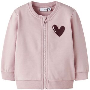 Name It Sweatcardigan - NbFVrillie - Gepolijst Lilac/Heart - Name It - 56 - Cardigan