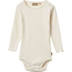 Wheat Romper l/s - Rib - Registratie - Ivory - Wheat - 62 - Romper L/S