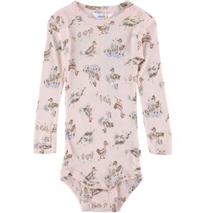 Joha Romper l/s - Bamboe - Roze m. Eenden - Joha - 50 - Romper L/S