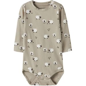 Name It Romper l/s - NbmVroels - IJsland Fossiel/Schapen - Name It - 56 - Romper L/S
