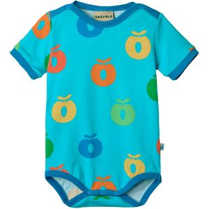 Småfolk Romper s/s - Blue Atol m. Appels - Småfolk - 86 - Romper S/S