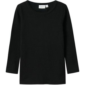 Name It Blouse - Wol - Rib - NmnWax - Black - Name It - 2 jaar (92) - Shirts