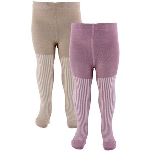 Minymo Panty's - 2-pack - Donker Orchid m. Glitter - Minymo - 104/110 - Panty's