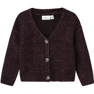 Name It Cardigan - Gebreid - NmfNetrille - Plum Perfect m. Point - Name It - 3 jaar (98) - Cardigan