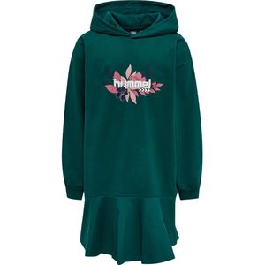Hummel Jurk - hmlSaga Hoodie Jurk - Deep Teal - Hummel - 5 jaar (110) - Jurk