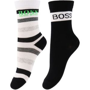 BOSS Sokken - 2-pack - Casual - Zwart/Wit m. Strepen - BOSS - 19 - Sokken