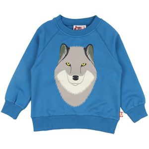 DIEREN Sweatshirt - DIERENBelg - Dusty Blue Wolf - DYR - 6 jaar (116) - Sweatshirt