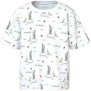 Name It T-Shirt - NmmValther - Bright White/Fish Alligator - Name It - 6 jaar (116) - T-Shirts
