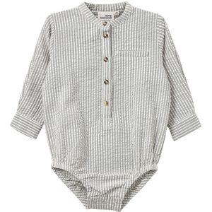 Sofie Schnoor Hemdromper L/æ - White Black Striped - Sofie Schnoor - 1 jaar (80) - Romper L/S
