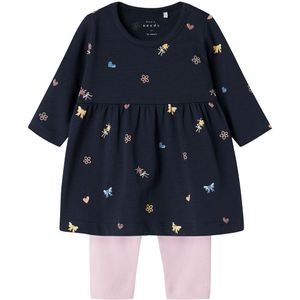 Name It Jurk/Leggings - NbfVandora - Navy Blazer m. Bogen en - Name It - 56 - Jurk