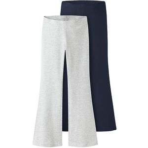 Name It Broek - 2-pack - NkfVivii - Lichtgrijs Gevlekt/Navy Blaz - Name It - 10 jaar (140) - Broeken - Katoen