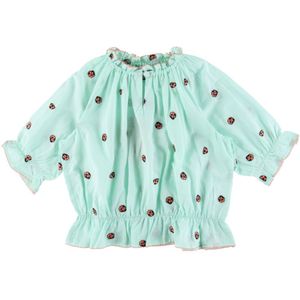 Stella McCartney Kids Blouse - Mint Groen m. Lieveheersbeestjes - Stella McCartney Kids - 10 jaar (140) - Shirts