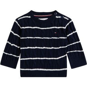 Tommy Hilfiger Blouse - Gebreid - Dark Nacht Navy Strepen - Tommy Hilfiger - 68 - Shirts