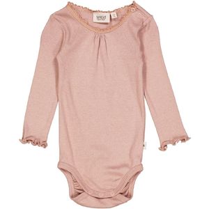 Wheat Romper l/s - Rib - Lace - Rose Dawn - Wheat - 68 - Romper L/S