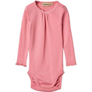Wheat Romper l/s - Rib - Lotta - Soft Roze - Wheat - 62 - Romper L/S