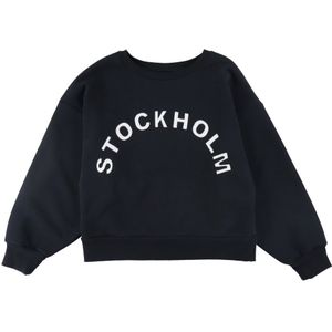 LMTD Sweatshirt - NlfKynthe - Zwart/Wit m. Tekst - LMTD - 13-14 jaar (158-164) - Sweatshirt