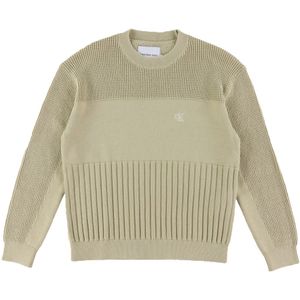 Calvin Klein Blouse - Gebreid - Monogram met 3 steken - Pale Kha - Calvin Klein - 10 jaar (140) - Shirts