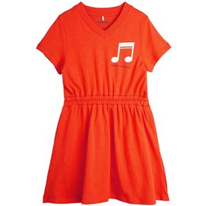 Mini Rodini Jurk - Opmerking - Rood oranje - Mini Rodini - 80/86 - Jurk