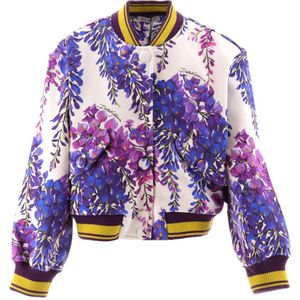 Dolce & Gabbana Cardigan - Renaissance - Wit/Paars m. Bloemen - Dolce & Gabbana - 6-9 mnd - Cardigan