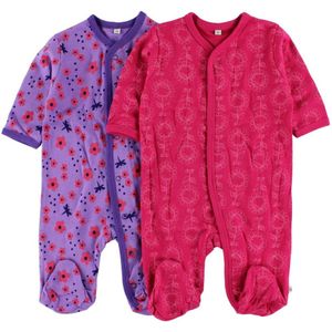 Pippi Pyjamapak M/v - 2-pack - Paars/Roze m. Print - Pippi Baby - 4 jaar (104) - Pyjamapak